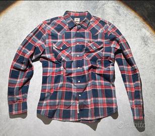 Lee camicia uomo XL Slim Fit quadri rossi blu