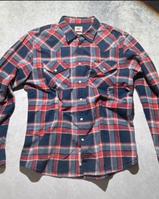 Lee camicia uomo XL Slim Fit quadri rossi blu