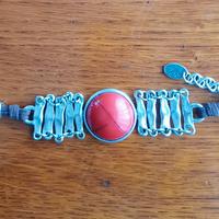 Bracciale diaspro rosso e metallo nuovo 