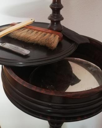 Raro Specchio Barba Antico Ottocento con Accessori