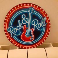 Arte Murale Rotonda in Ferro GUITAR rock