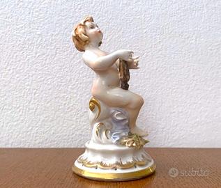 CAPODIMONTE antico Angelo con la Lira