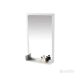 Grande specchio con ripiano bianco