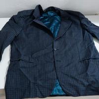 Giacca fresco di lana righine blu grigie