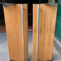 2 Mensole Negozio Legno Barra Acciaio Appendiabiti