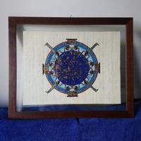 Quadro tela papiro egiziano con cornice in legno