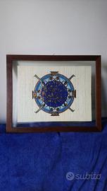 Quadro tela papiro egiziano con cornice in legno
