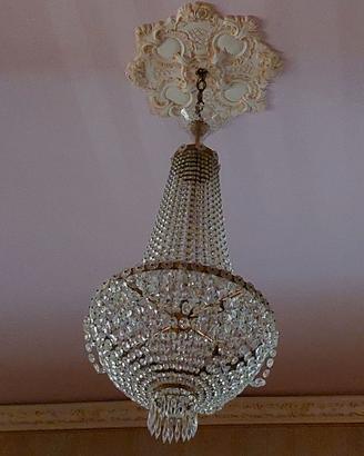 Lampadario a “Mongolfiera” in Cristallo – Anni ’60
