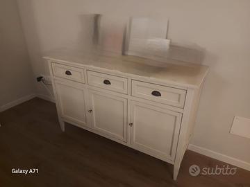 Credenza bianca in legno massello