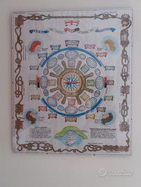 QUADRO  ROSA DEI VENTI DEL GOLFO DI SAMPDORIA 