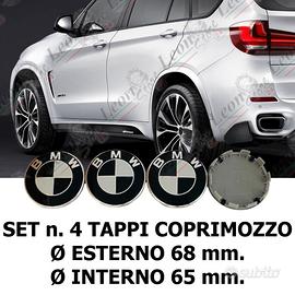 Set 4 Tappi Coprimozzo BMW 68 mm logo nero