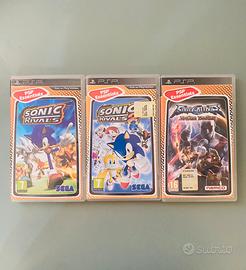 Lotto 3 Giochi Psp Umd Sonic 1 e 2 + Soulcalibur