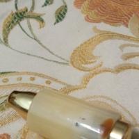 Tendicorda di lusso onice/ottone/Pomello/10 cm