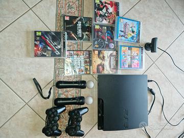 ps3 +8 giochi+2 joystick+2 move-motion 