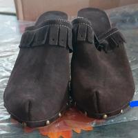 zoccoli marrone con zeppa n 38 donna
