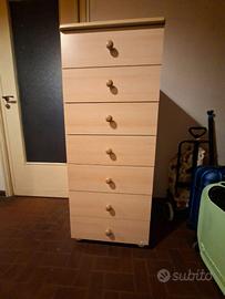 Settimanale Mibb 7 cassetti in legno chiaro