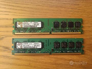n. 2 Ram Kingston DDR2 1GB