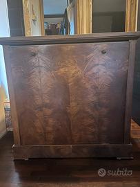 Credenza rara  porta legna Art Déco in noce