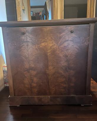 Credenza rara  porta legna Art Déco in noce