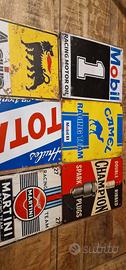 Lotto targhe in metallo motori decorative 