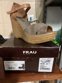 Zeppe -sandalo FRAU Verona n. 36 taupe in camoscio