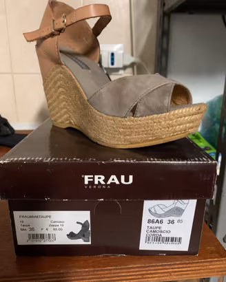 Zeppe -sandalo FRAU Verona n. 36 taupe in camoscio