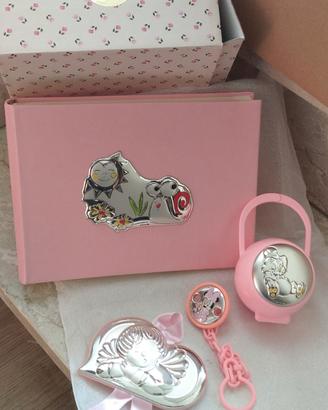 Set neonata in laminato d'argento