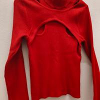 ❤️ Maglioncino rosso crop dolcevita Tg. S/XS ❤️