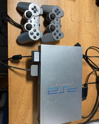 Sony PlayStation 2 PS2 FAT SILVER + Joystick