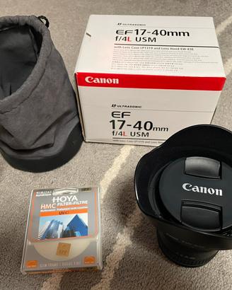 Canon EF 17-40 F4 L USM + filtro HOYA