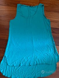 Canotta elasticizzata asimmetrica verde