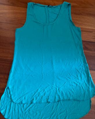 Canotta elasticizzata asimmetrica verde