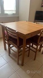 Tavolo 4+4 posti allungabile con sedie