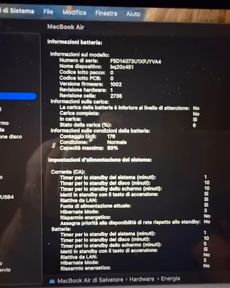 Mac Book Air M1 2020 tenuto perfettamene