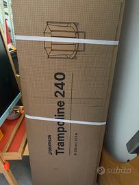 Trampolino elastico 240 con rete di protezione ner