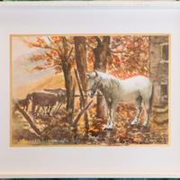 Dipinto ad acquarello di Bruno Azimonti