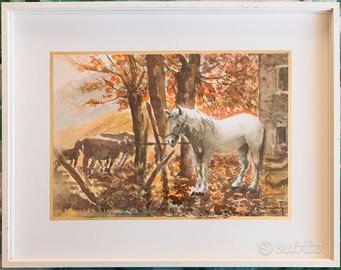 Dipinto ad acquarello di Bruno Azimonti