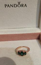 PANDORA Anello Trilogy Vintage Verde 180057C01