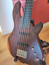 Basso elettrico fretless 5 corde