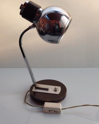 lampada anni 70 eye ball metallo e legno Reggiani?