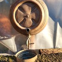 antica lampada da chiesa cesellata a mano 