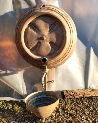 antica lampada da chiesa cesellata a mano 