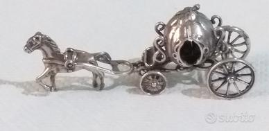 Miniatura carrozza cenerentola zucca 800 punzone