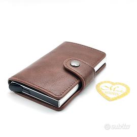 Porta tessere Portafoglio Pelle marrone Piccolo 