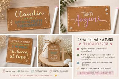 ✨ BIGLIETTI E DEDICHE PERSONALIZZATE FATTE A MANO 