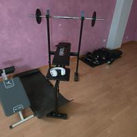 panca piana più pesi vari 