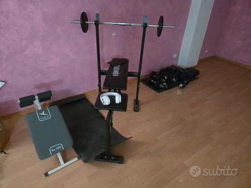 panca piana più pesi vari 