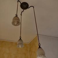 lampadario in vetro a tre