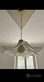 Lampadario moderno vetro bianco ondulato