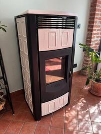 STUFA PELLET  MCZ  11 KW  IN CERAMICA + TUBI INOX